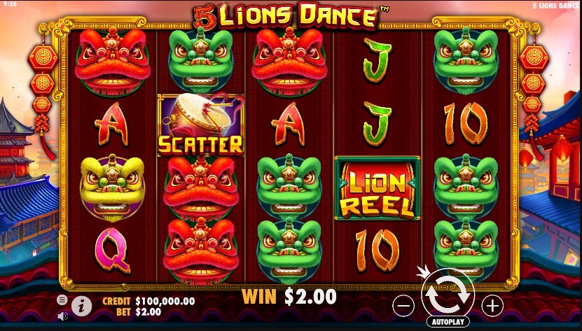 5 lions dance slot review