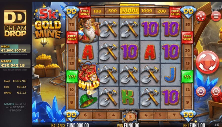 5k gold mine dream drop progressive jackpot slot games canada casino new image