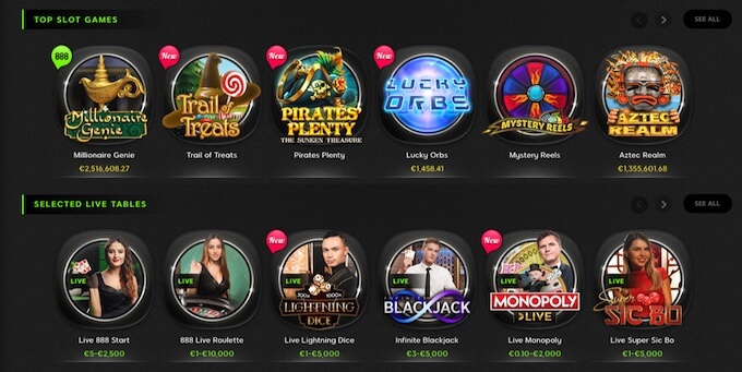 Play online casino games at 888 casino! 888 casino Canada games