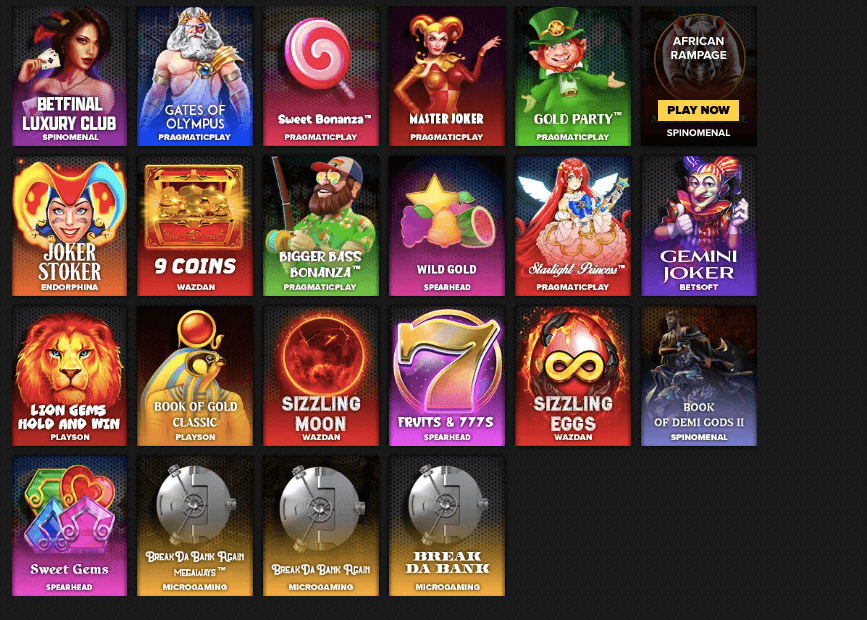 Betfinal Canada Games