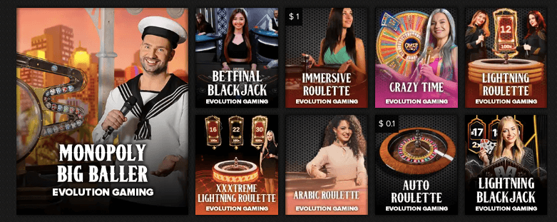 Betfinal Canada Live Casino