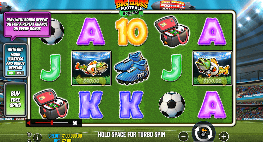 Big Bass Football Bonanza Gameboard