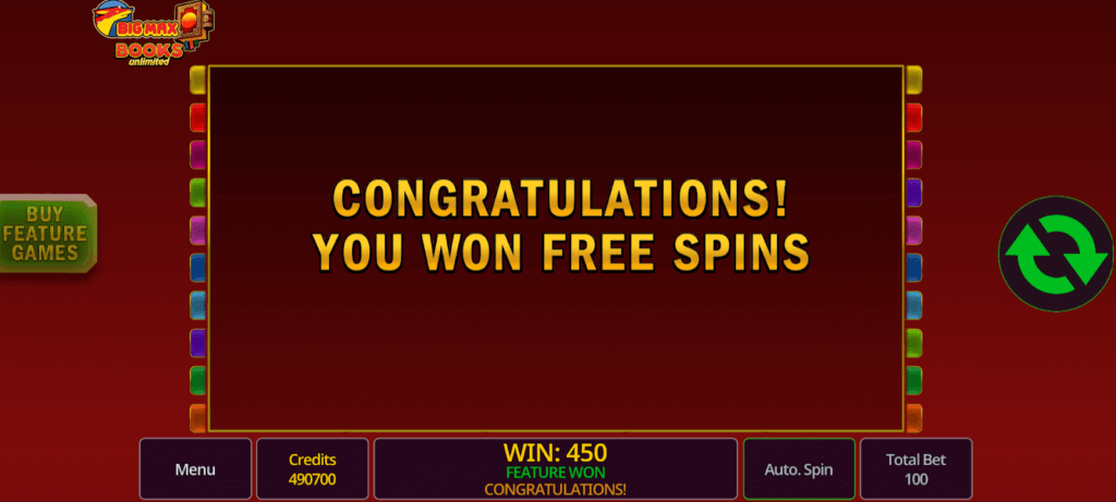 Big Max Books Unlimited Free Spins