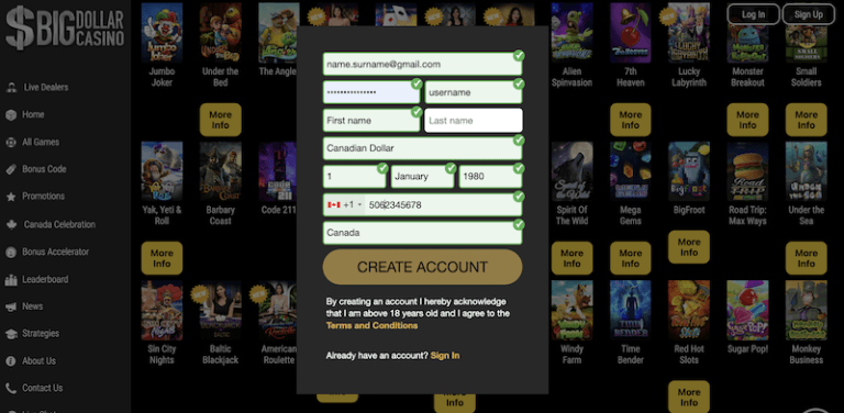 esmaklassiline Big Candy Casino vip boonus