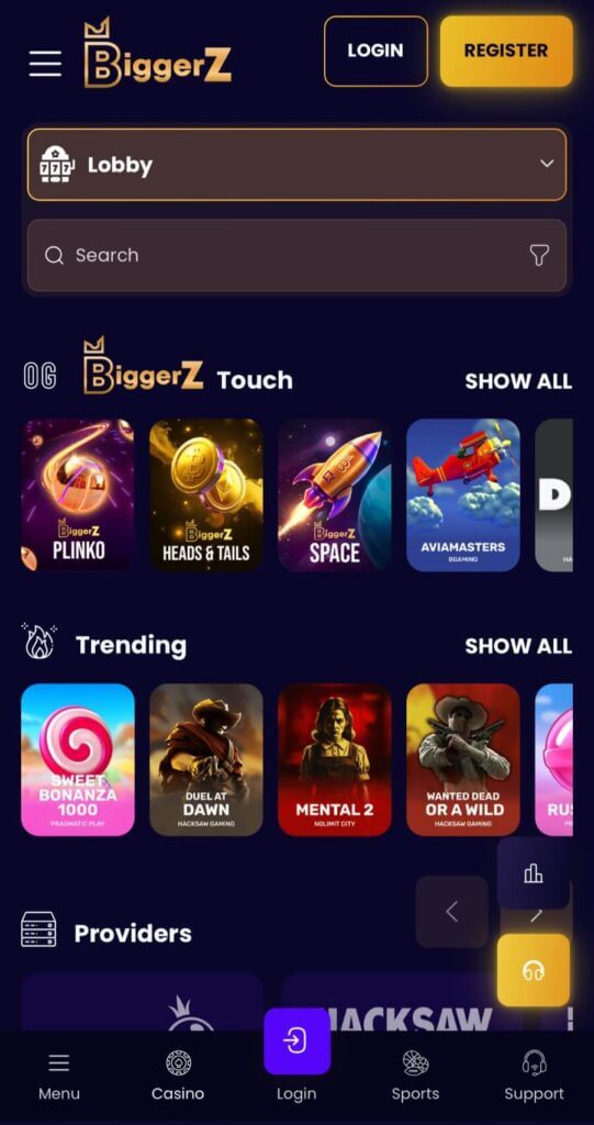 BiggerZ - Mobile Casinos