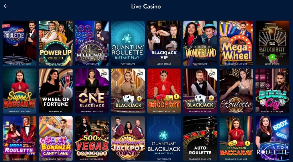 Bluechip Casino Canada Live Dealer Games
