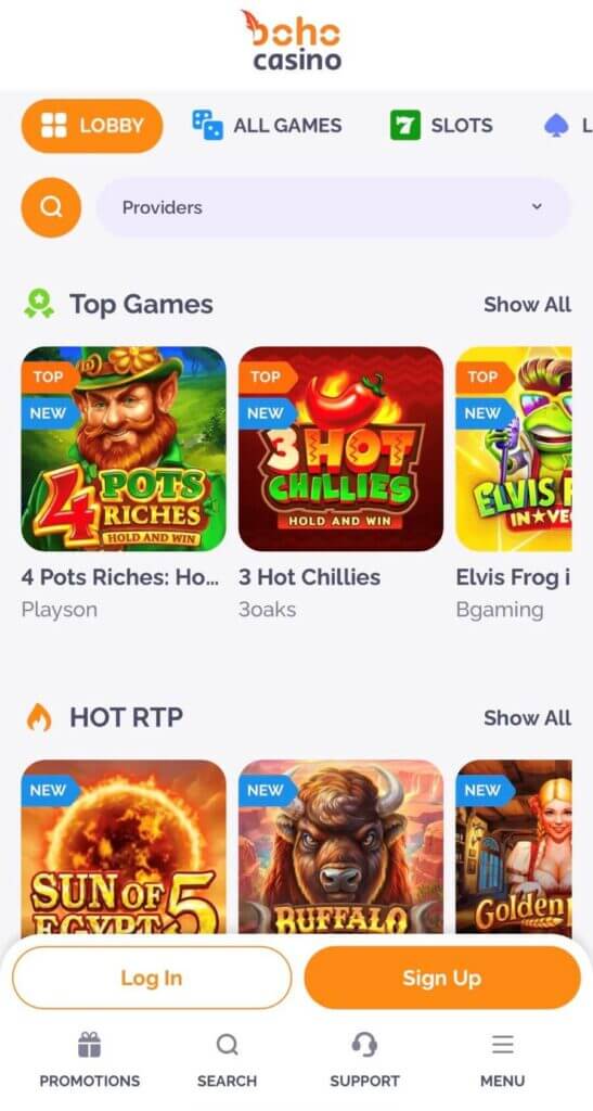 Boho Casino - Mobile Casinos in Canada