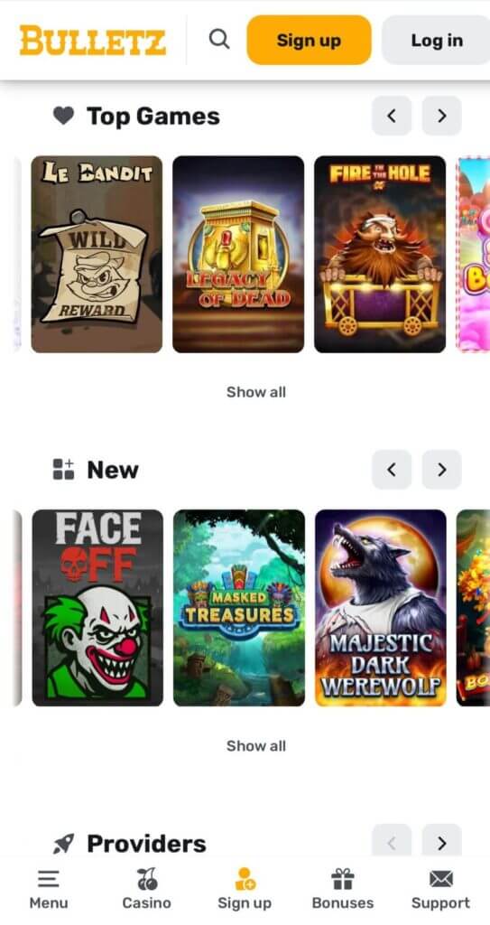 Bulletz - Mobile Casinos in Canada