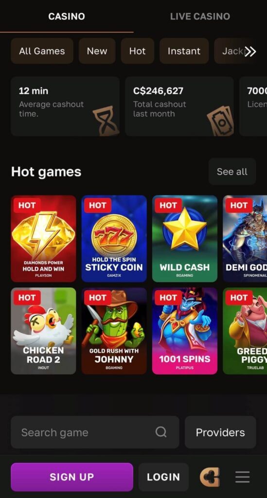 CrownGold - Mobile Casinos in Canada