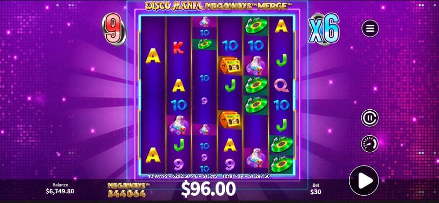 Disco Mania Megaways Merge - Bonus Free Spins Round