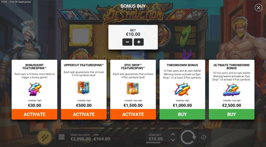 Fist of Destruction - Bonus Buy Feature