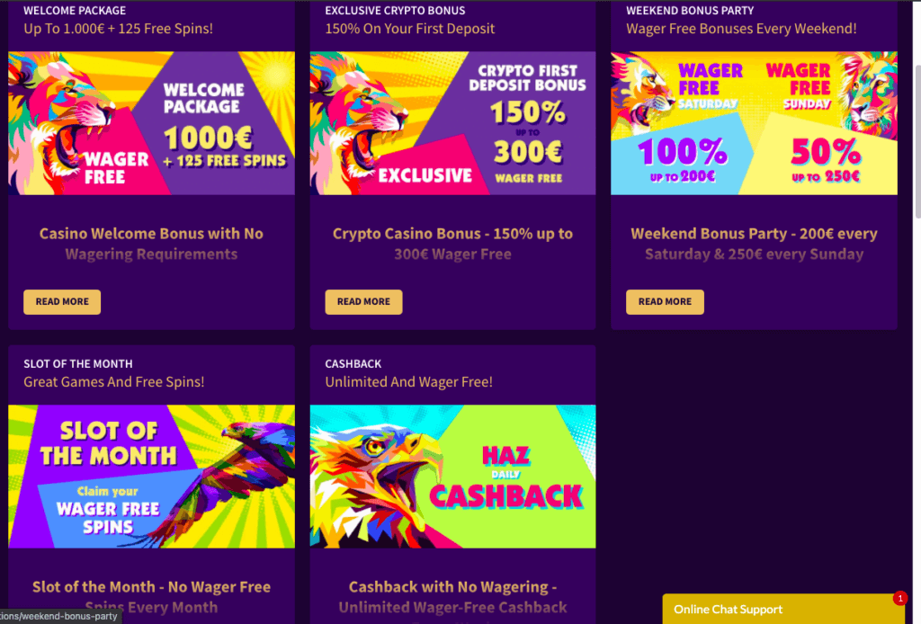 Haz Casino Promotions