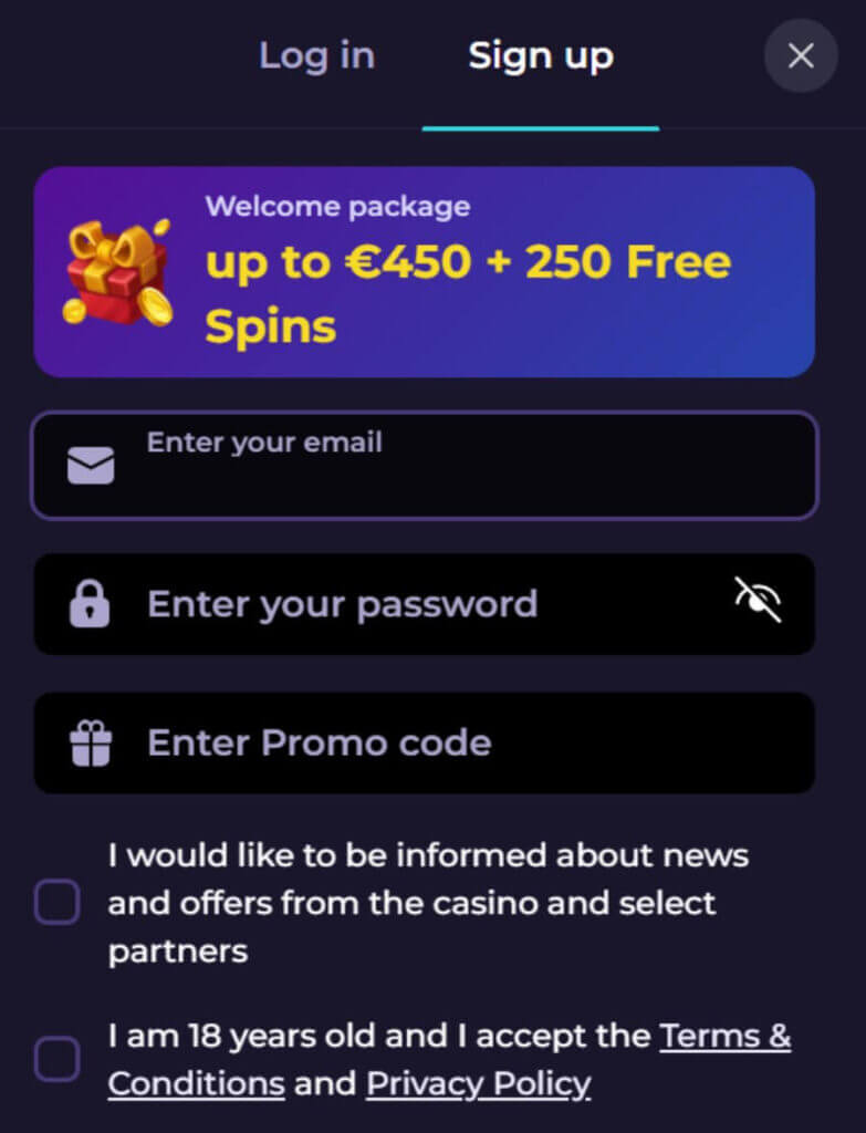 HighFlyBet - Register New Player