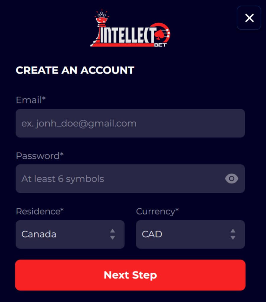 IntellectBet - Register New Player