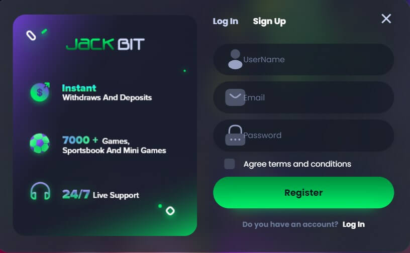 Jackbit Casino Canada Registration