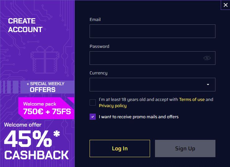 Justbit.io Casino Canada Sign up