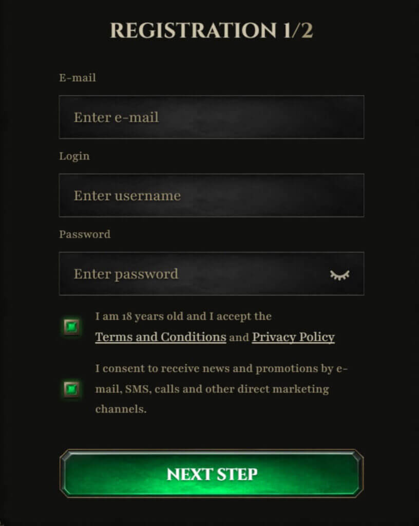 Kyngs - Register New Player