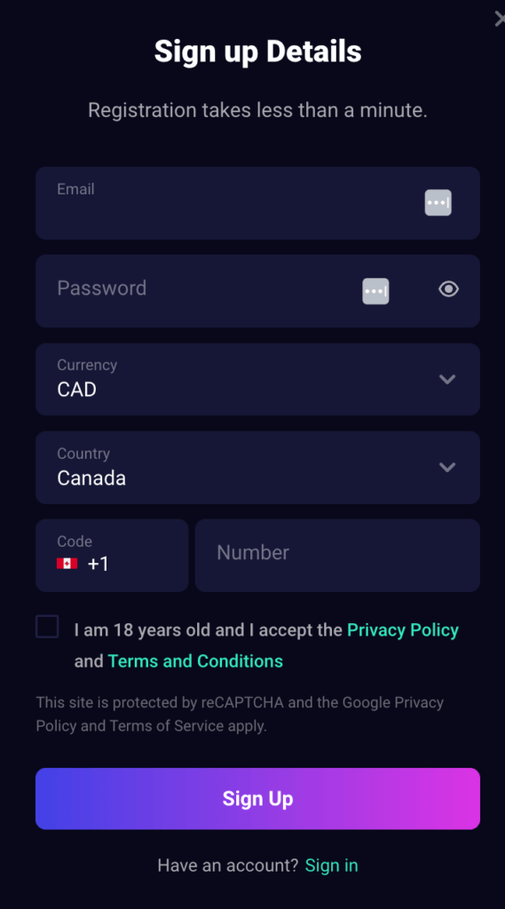 Lucky7even registration sign up canada casino