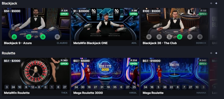 MetaWin - Live Casino Games