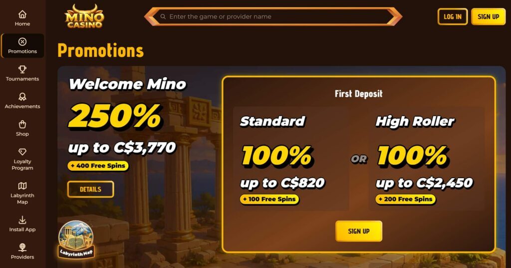 Mino Casino Bonus