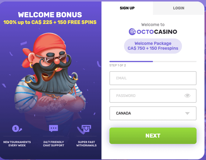 OctoCasino Registration