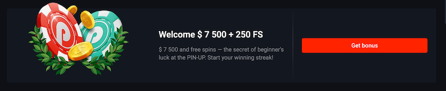 PIN UP casino welcome bonus