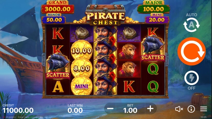 Pirate chest hold and win playson online canada slot