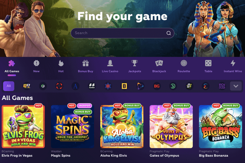 Playfina Games Lobby