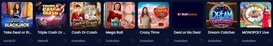 RollCasino - Game Shows