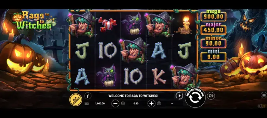 rags to witches halloween slot