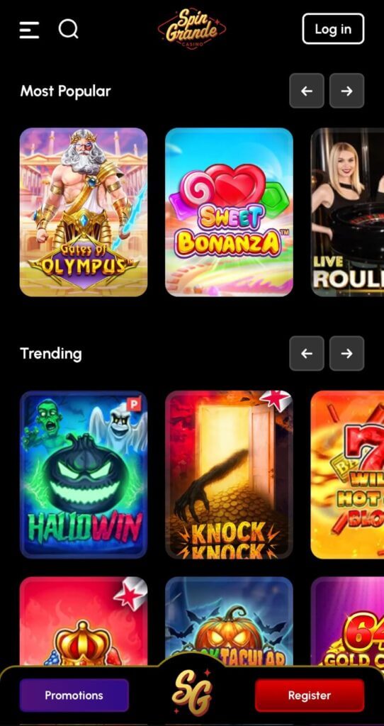 SpinGrande - Mobile Casinos in Canada