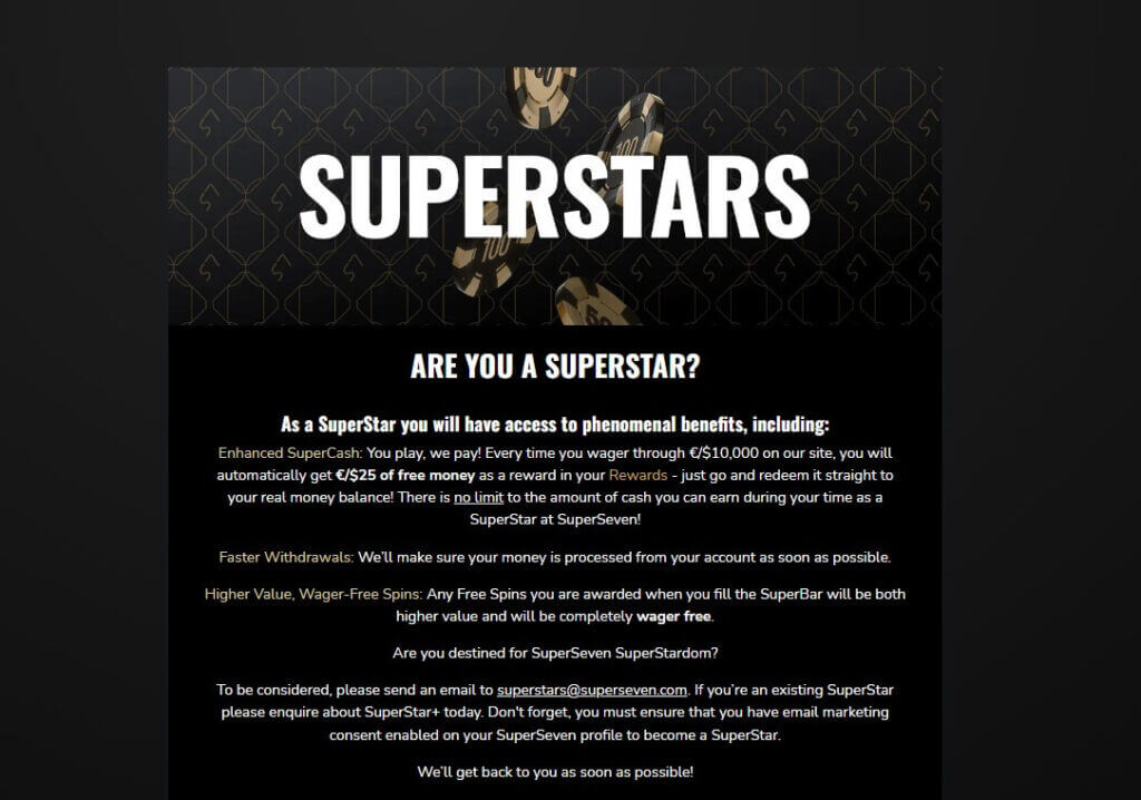 SuperSeven online casino Canada SuperStars