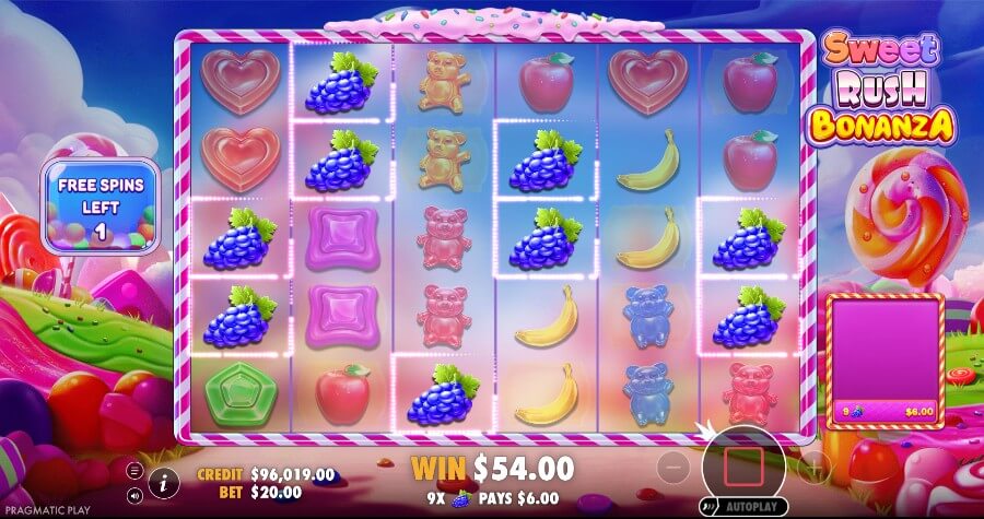 Sweet Rush Bonanza - Matching during the Free Spins Round