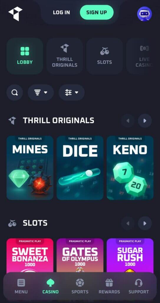 Thrill - Mobile Casinos