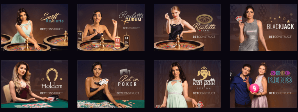VBet Live Casino Lobby