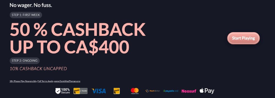 Vegas Lounge Casino Cashback bonus