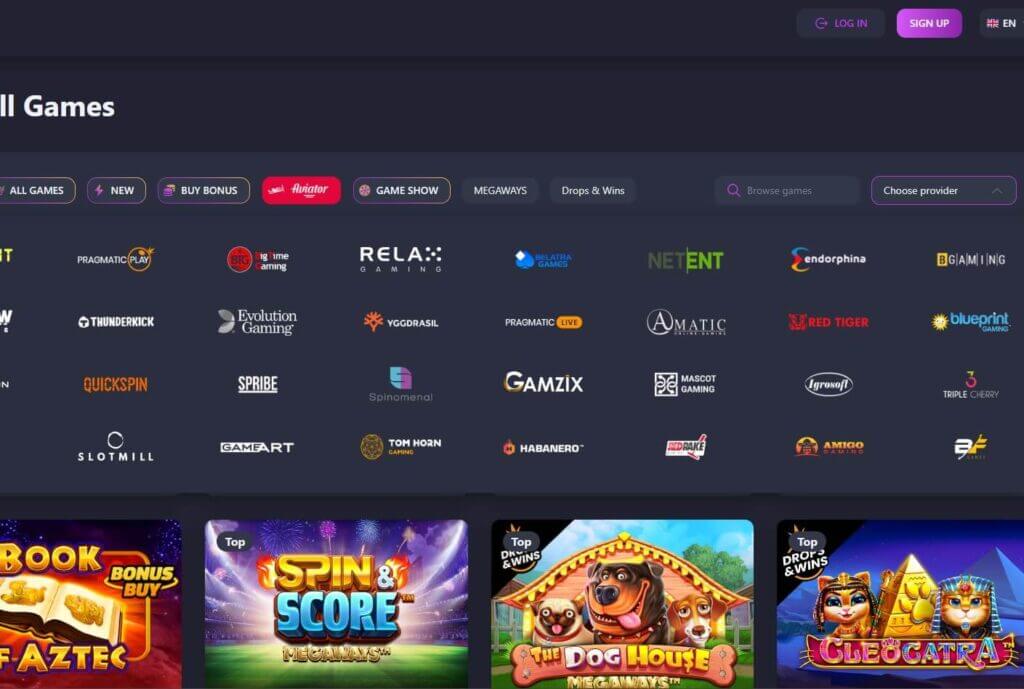 Vera Casino Game Providers