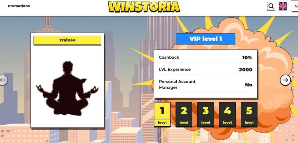Winstoria Canada VIP bonus page