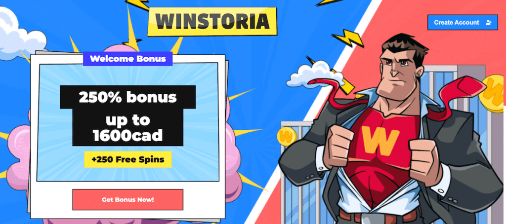 Winstoria Casino review canada welcome bonus offer