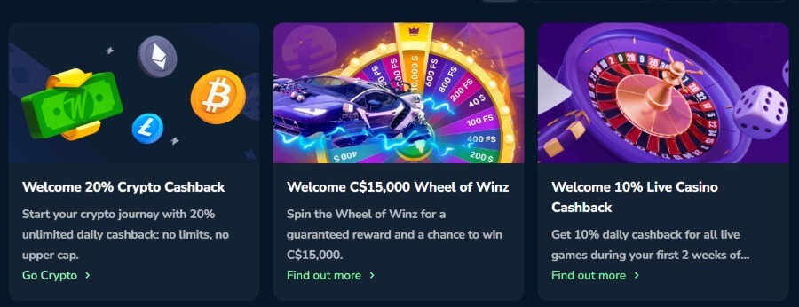 Winz - Casino Welcome Bonuses