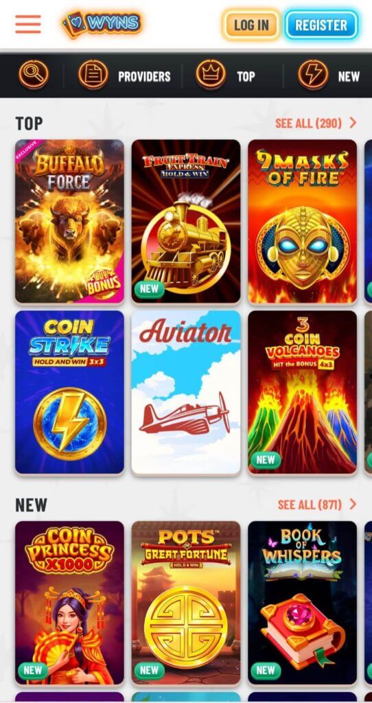 Wyns - Mobile Casinos