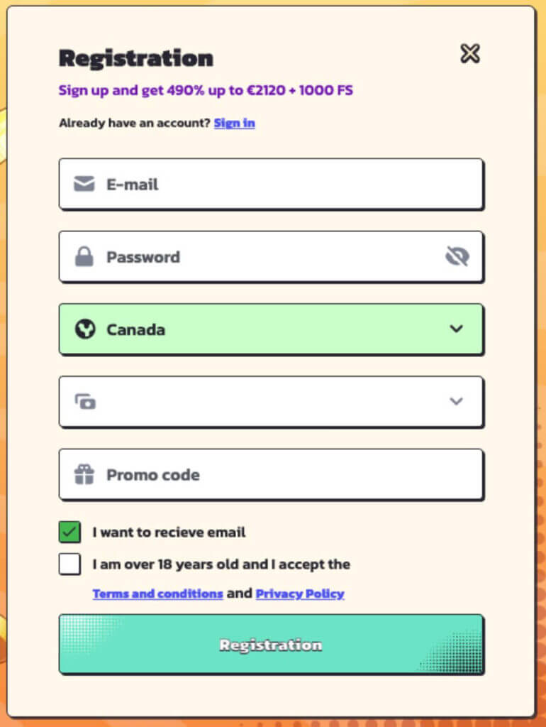 Spinsbro registration process - canada casino