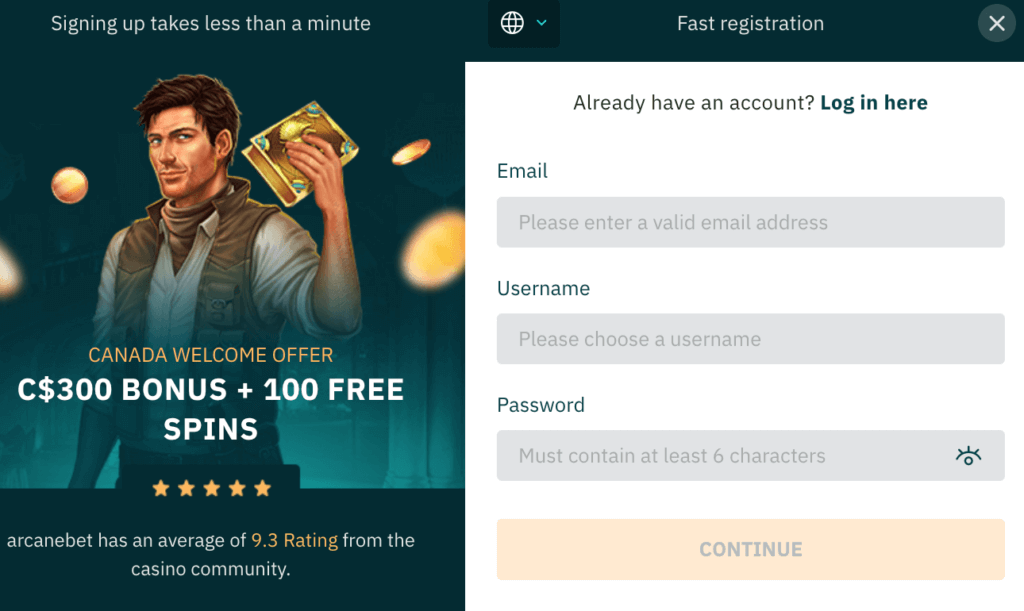 arcanebet canada welcome bonus offer registration