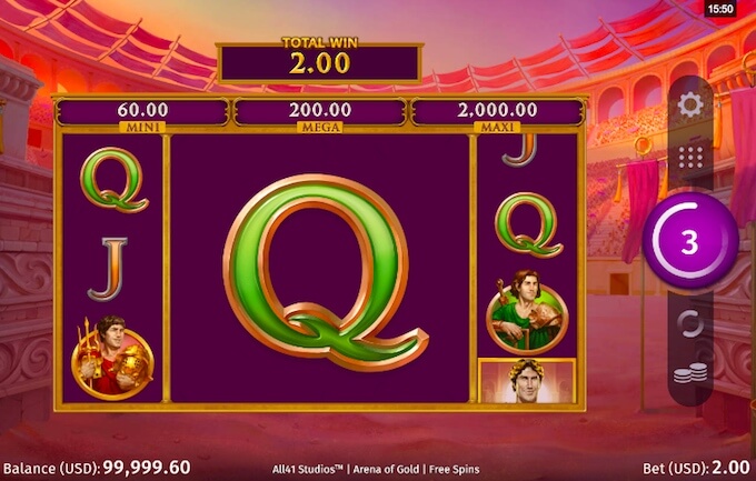 Arena of Gold free spins