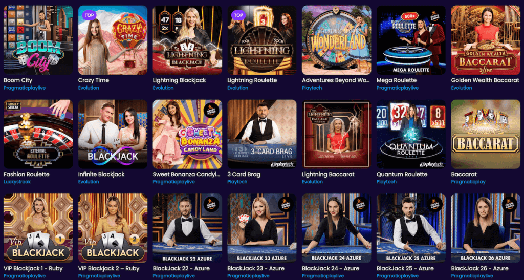 Live Casino Game Selection at Bitdreams