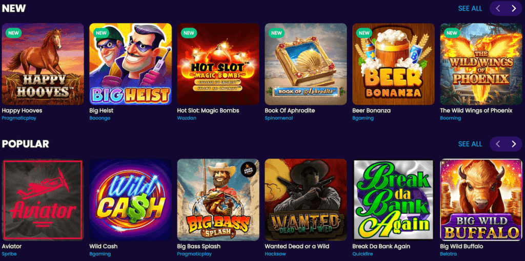 New and Popular games at Bitdreams 