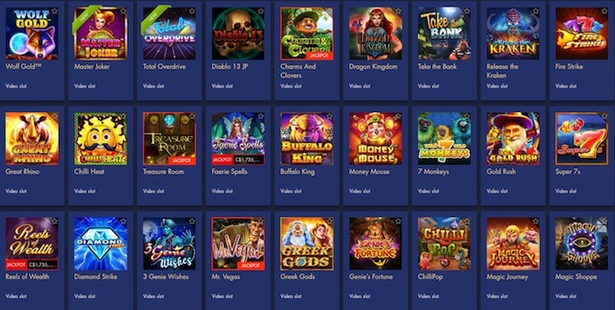 Bondibet casino games