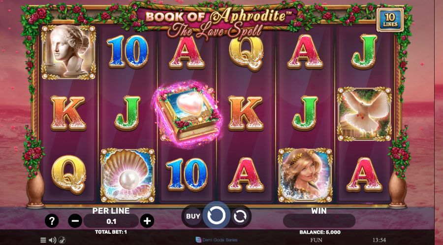 book of aphrodite the love spell theme canada casino slots