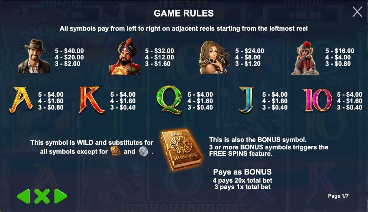 Try Book of Kingdoms Book of Kingdoms pay table