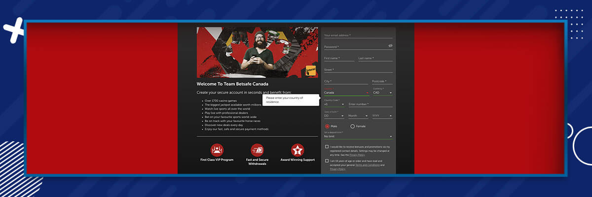 Register with Betsafe! Betsafe Registration